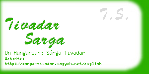 tivadar sarga business card